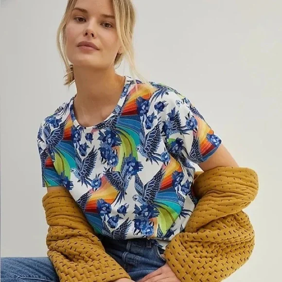 Farm Rio x Anthropologie Aves Graphic Tee - Size M - Picture 1 of 4
